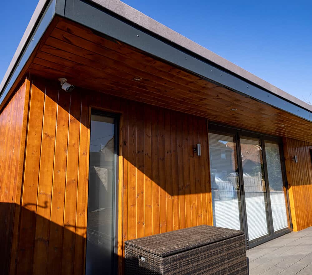 Photo of a wooden house exterior
